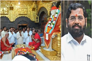 Eknath Shinde Birthday MP Sadashiv Lokhande prayed to Sai Baba for long life of Chief Minister Eknath Shinde