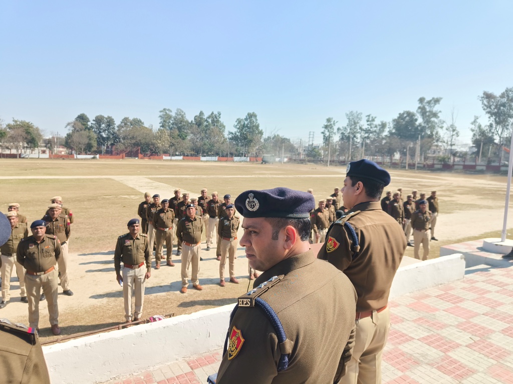 Police mock drill regarding farmers march to Delhi