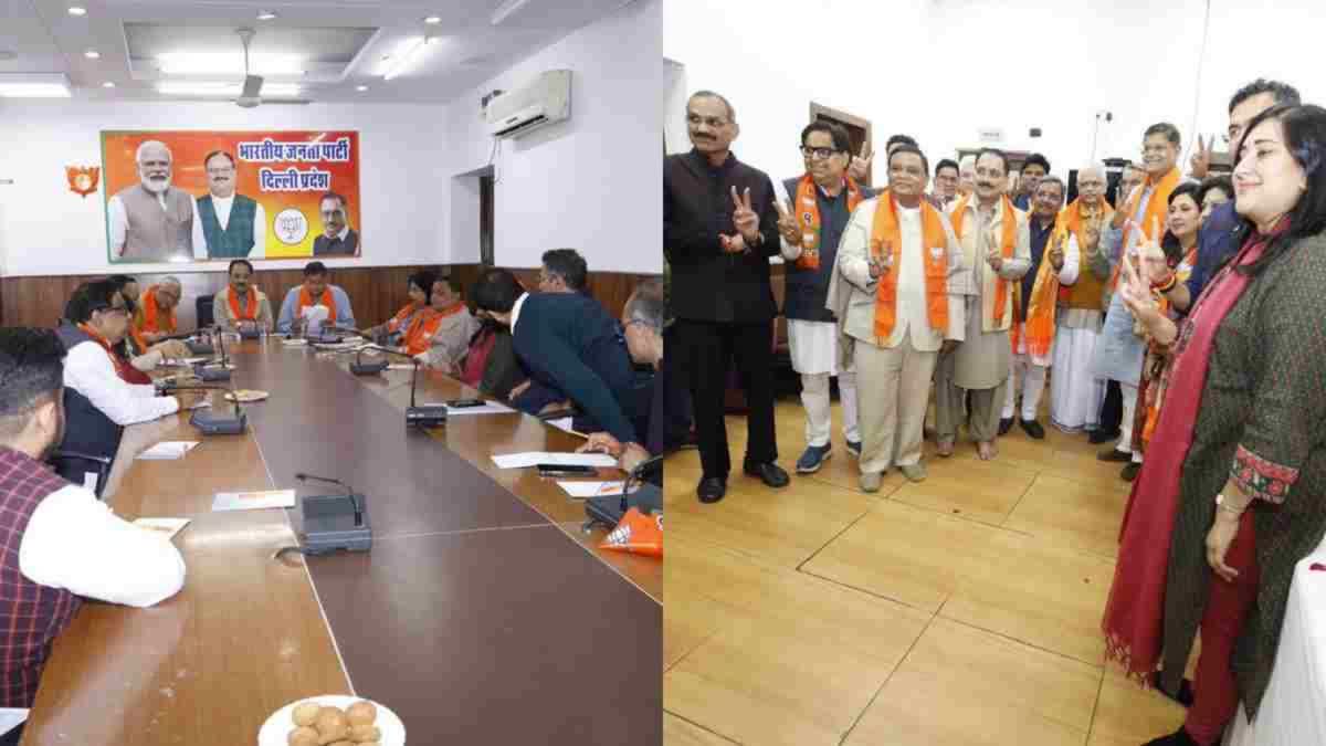 BJP newly elected MLAs meeting at party office, Delhi.