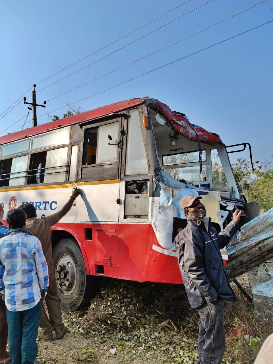 BUS CRASH INJURES FIVE AFTER DRIVER FAINTS IN CHAMARAJANAGAR