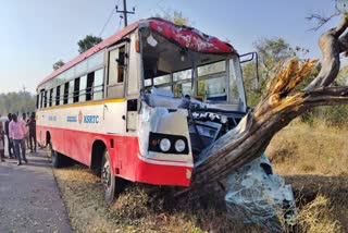 BUS CRASH INJURES FIVE AFTER DRIVER FAINTS IN CHAMARAJANAGAR