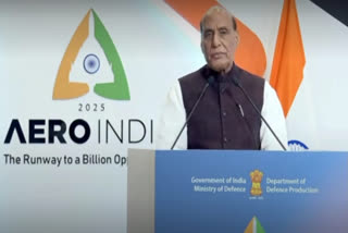 Defence Minister Rajnath Singh at Aero India press meet