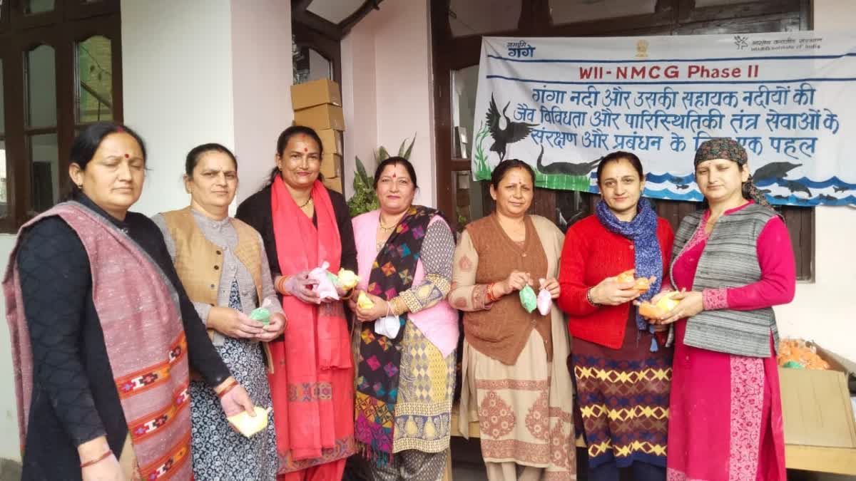 Women made Herbal Colours in Paonta Sahib