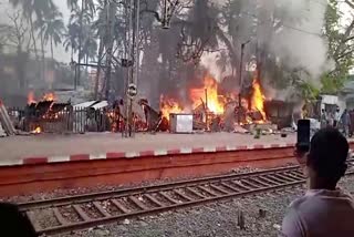 FIRE AT SANTOSHPUR STATION