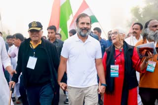 File photo of Rahul Gandhi in one of his mass contat campaigns.