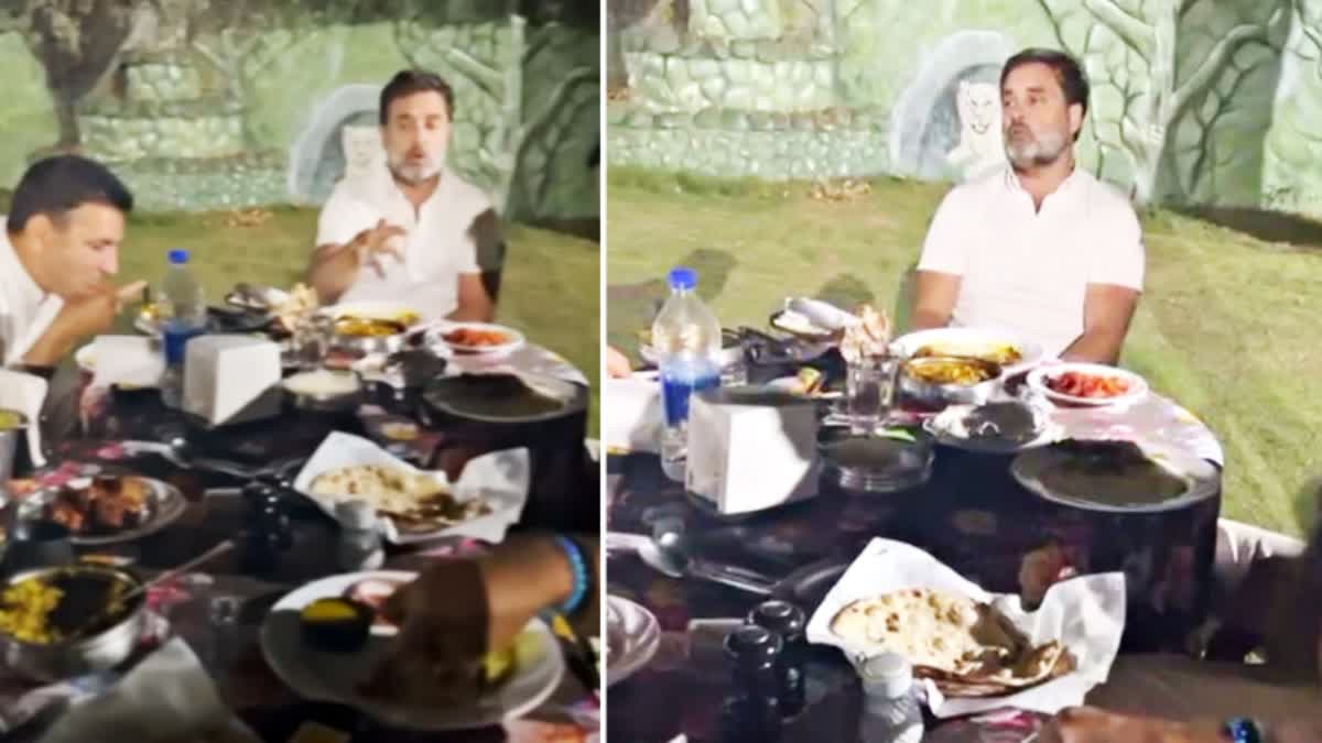 Rahul Gandhi Eating in Dhaba umariya