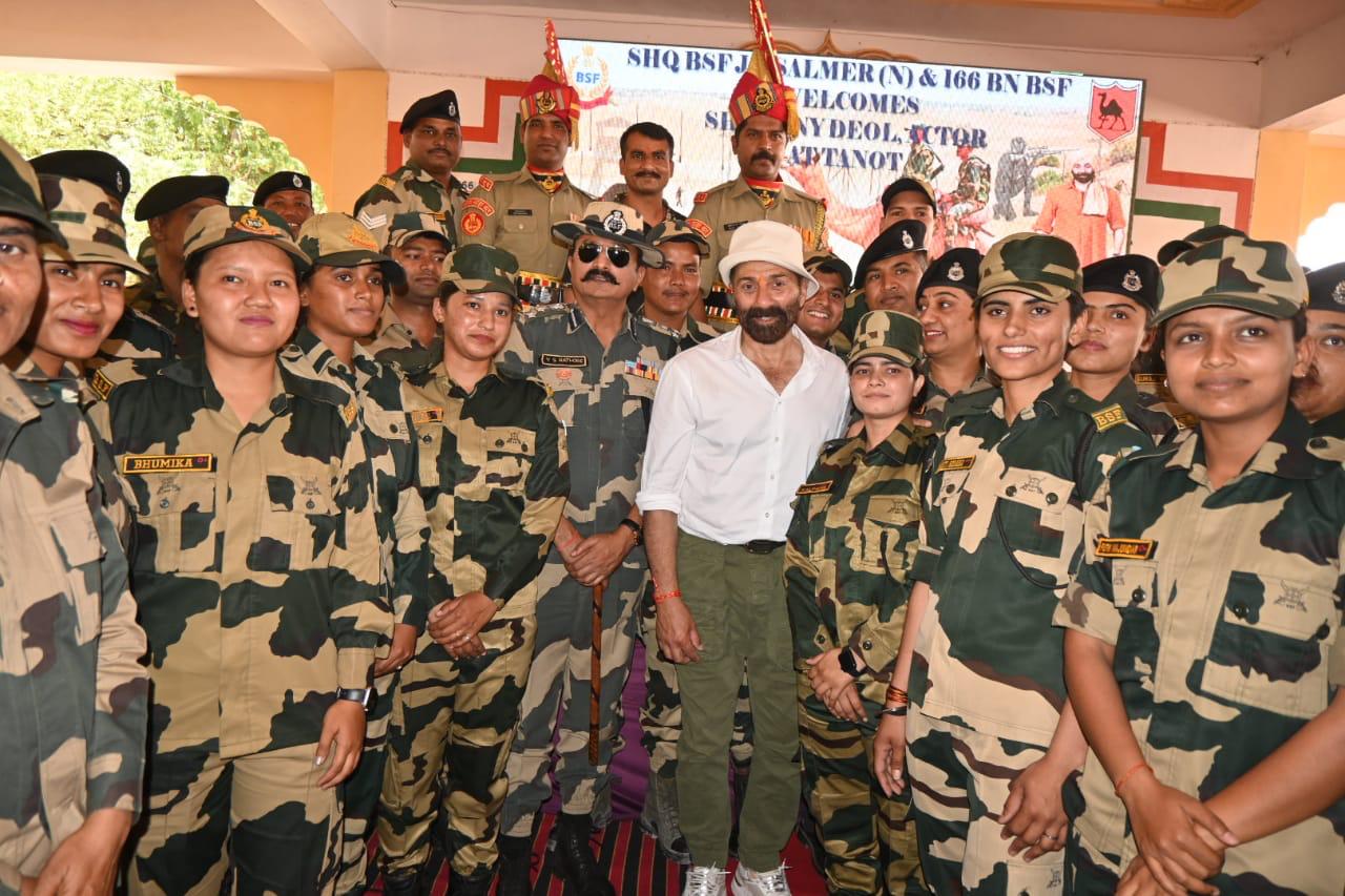 BSF DIG Yogendra Singh paying respects to Sunny at the temple