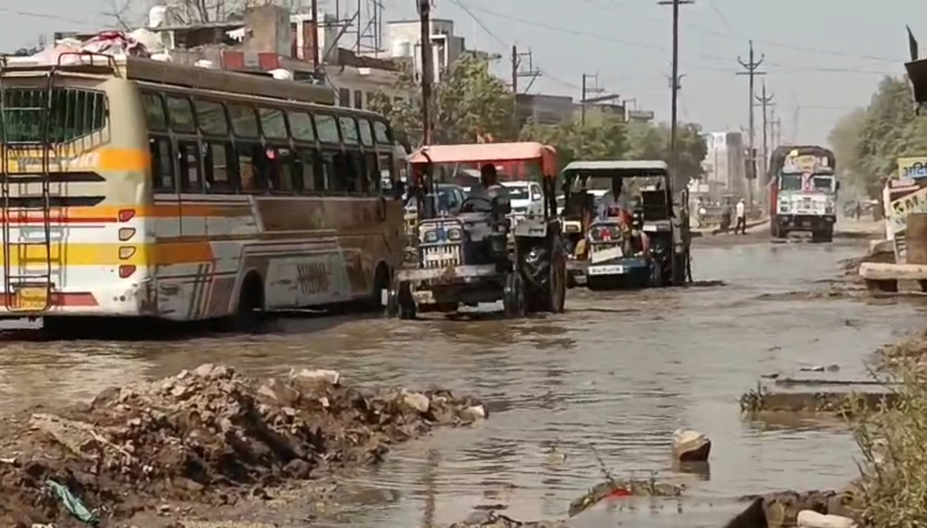 Morena Jaura Road Waterlogging