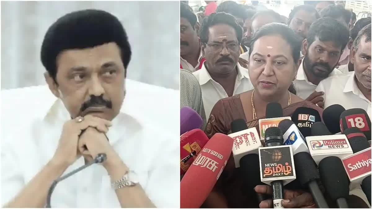 MK Stalin and Premalatha Vijayakanth photos