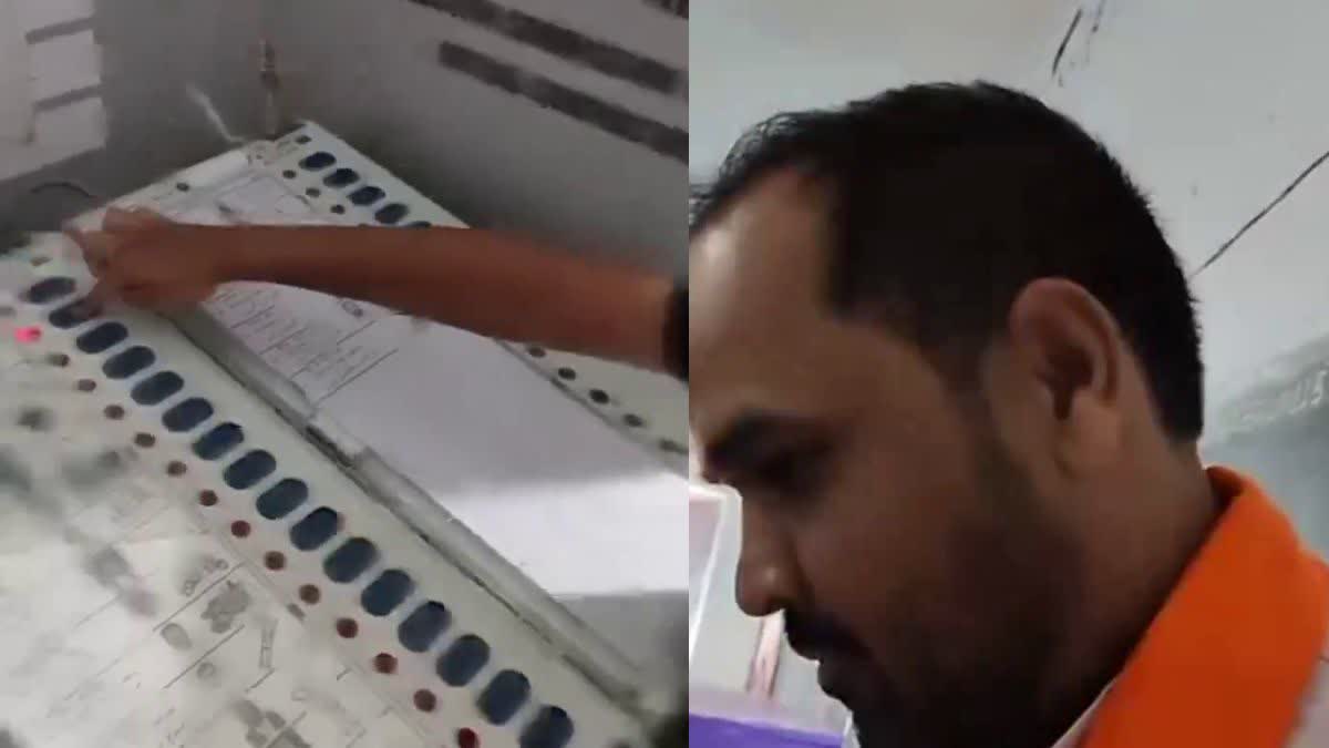 BJP LEADER MINOR SON CAST HIS VOTE