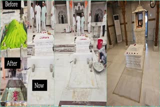 Imran Khedawala condemned the martyrdom of 14 grave in Hazrat Imam Shah Baba Dargah Pirana