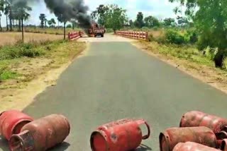 Fire Accident in Gas Cylinder Auto