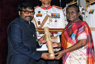 President Droupadi Murmu presented Padma Vibhushan to actors Vyjayantimala Bali and K Chiranjeevi at a function in New Delhi