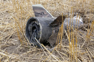 Projectile debris found in an open field at Makhanwindi village, in Amritsar