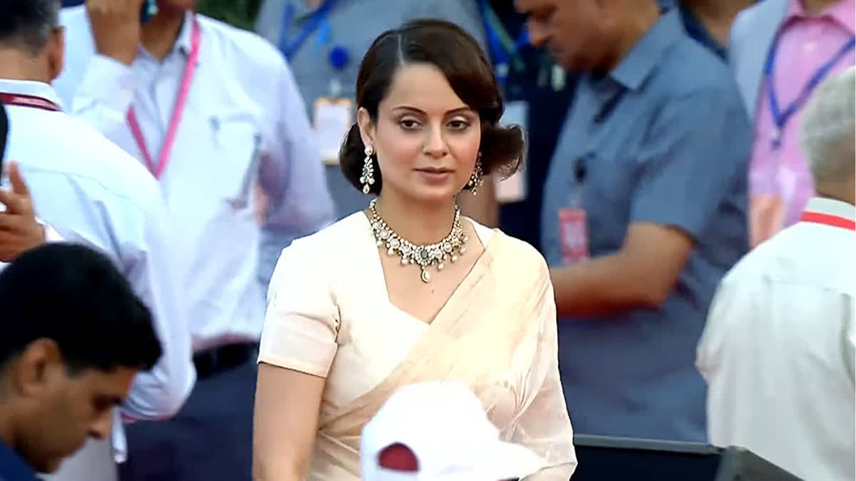 Etv BharatKANGANA RANAUT IN PM MODI OATH CEREMONY