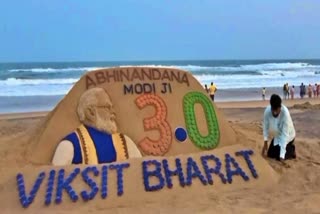 SAND SCULPTURE OF PM MODI