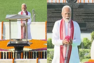 Narendra Modi pays tribute to Mahatma Gandhi and ex PM Atal Bihari Vajpayee
