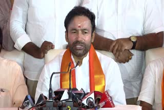 Union Minister Kishan Reddy talking to the media in Delhi