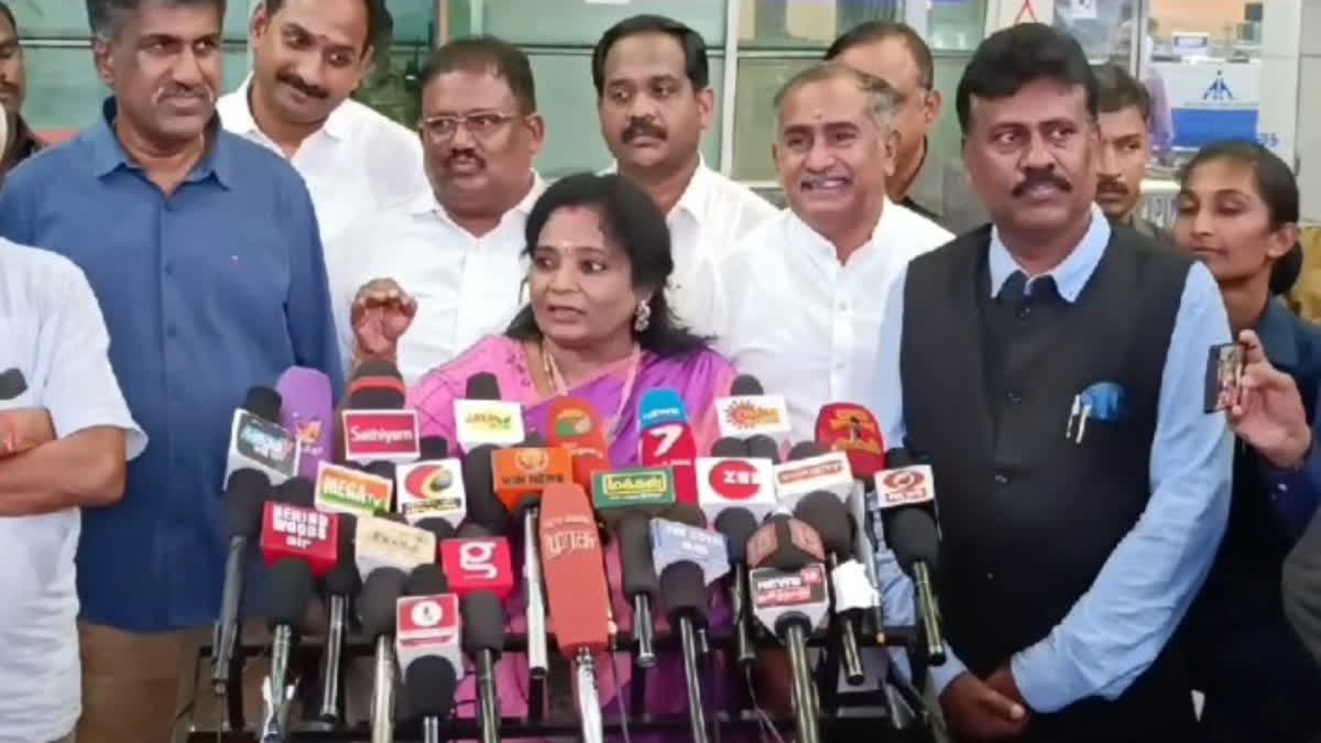 Governors can talk politics Telangana Governor Tamilisai Soundararajan said at Coimbatore airport