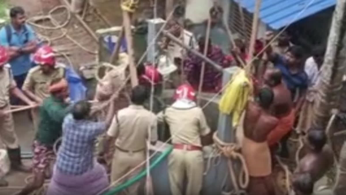 Fire and rescue services officials temporarily stopped the rescue operations to bring out a 55-year-old man who was trapped under soil inside a well in Vizhinjam Mukola in Thiruvananthapuram. The rescue operation was temporarily halted after 24 hours as it was unsuccessful. Officials will bring more useful equipment to rescue him.