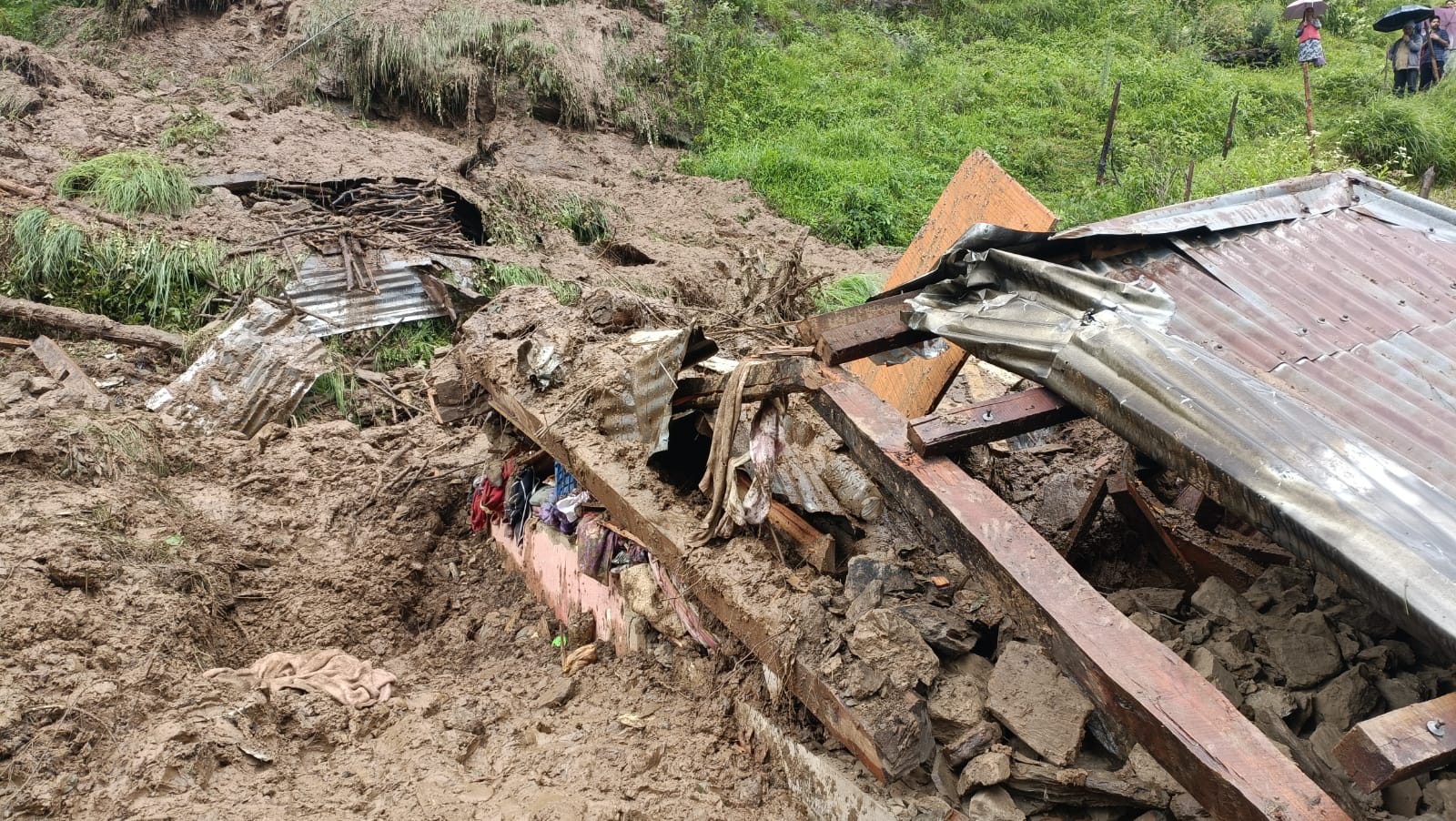 House buried under debris in Shimla.