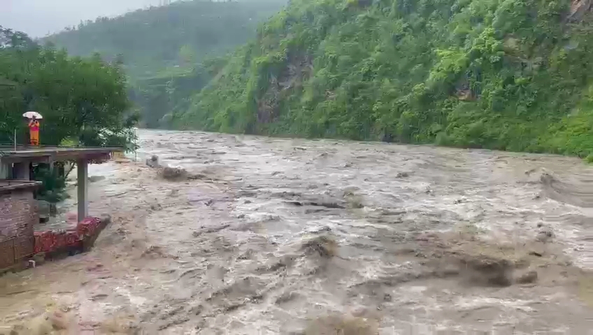 Flood in Beas river in Mandi.