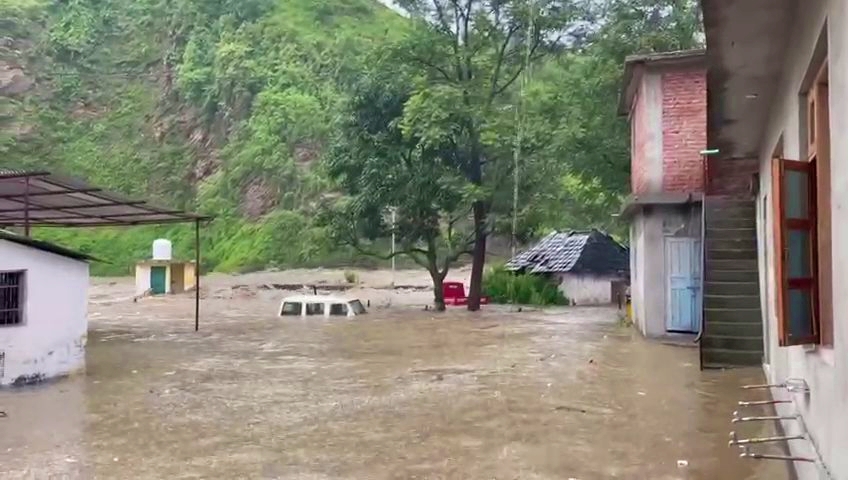 Flood in Beas river in Mandi.