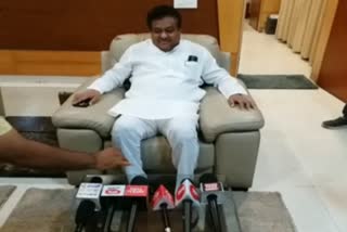 Minister MB Patil spoke to reporters.