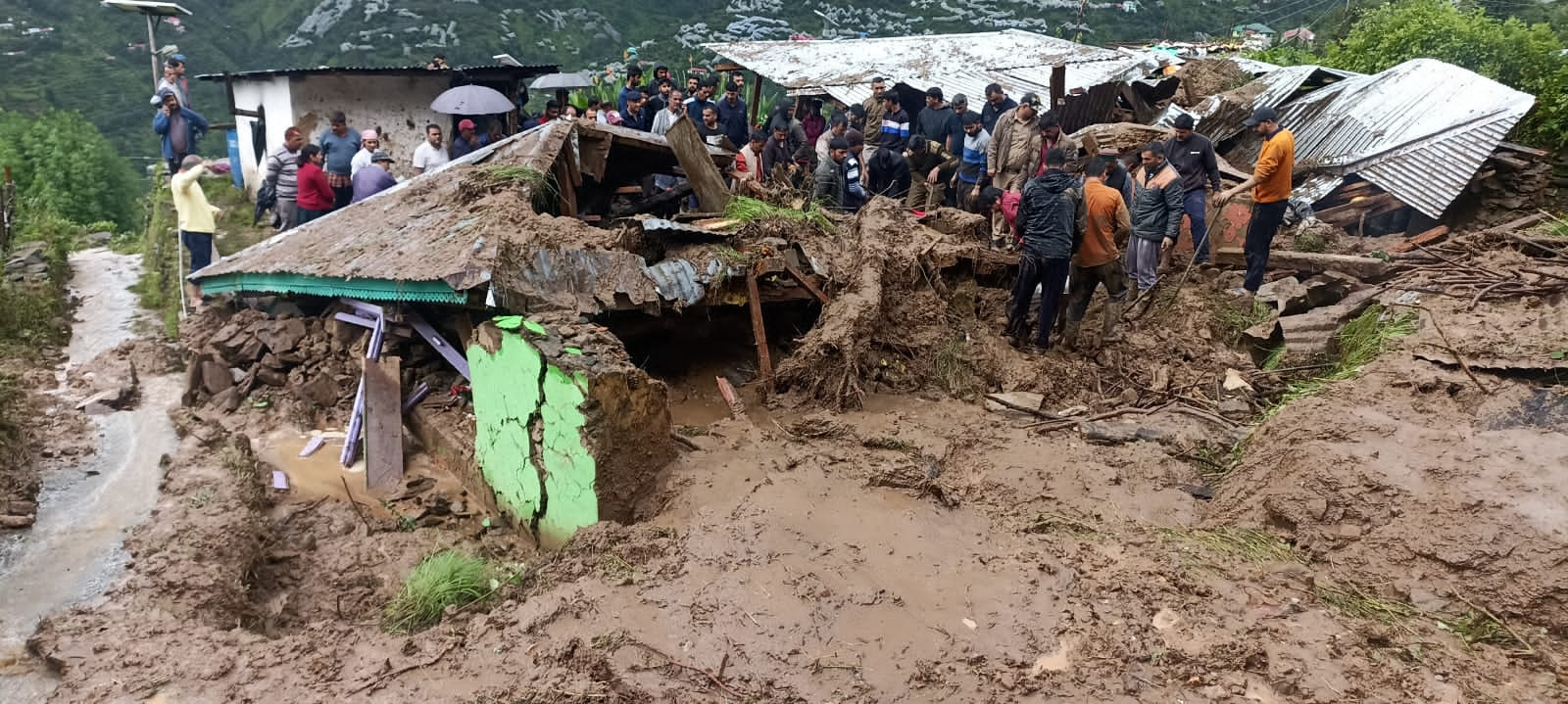 House buried under debris in Shimla.