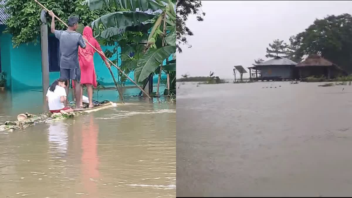 Floods in Assam leave 18 lakh people in 3,154 villages in 91 revenue circles in 27 districts submerged