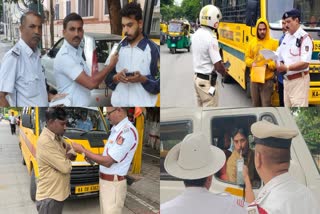 Bengaluru  police check school vehicles