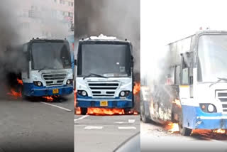 Bengaluru: Fire broke out in a moving BMTC bus