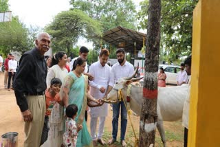 Producer Mahendra donation to goshala's