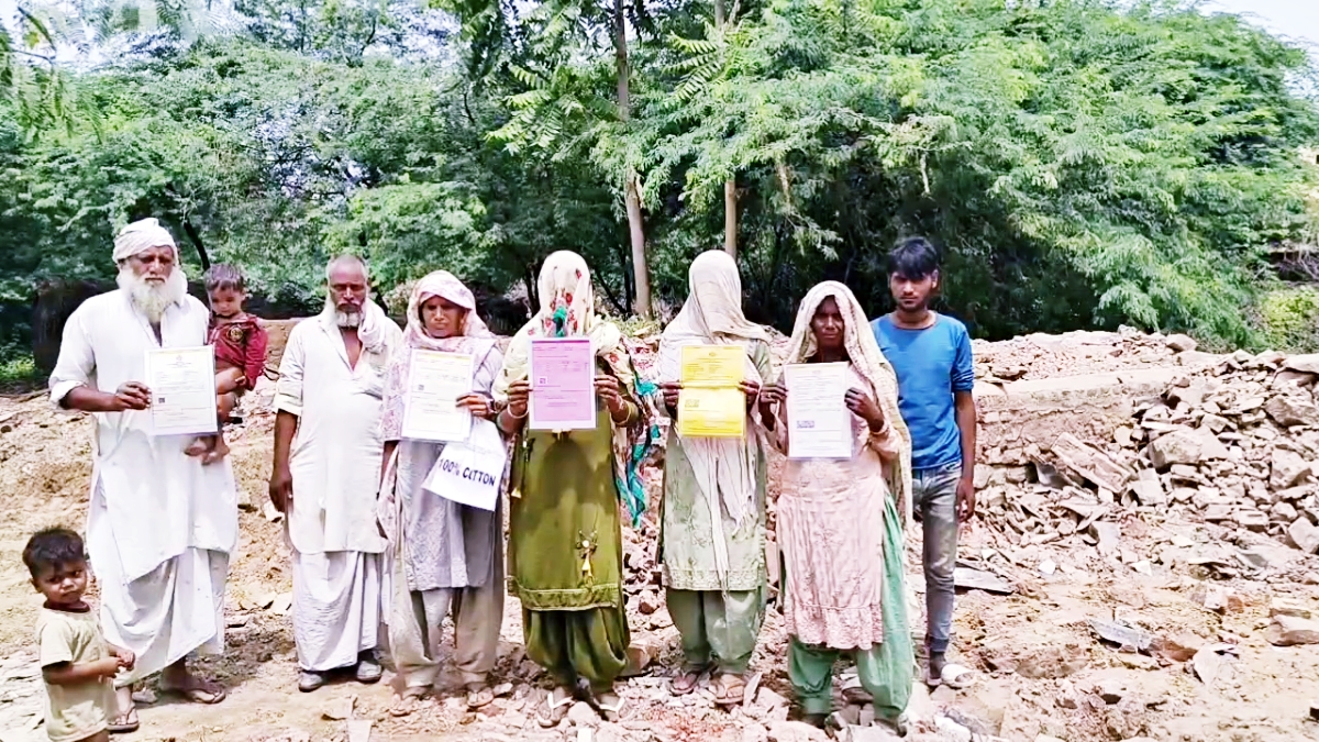 Bulldozer action on BPL families house