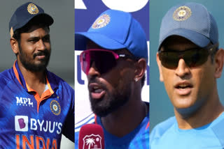 Sanju Samson  WI vs IND  Hardik Pandya  fans against Hardik Pandya  Tilak Varma  MS Dhoni  ഇന്ത്യ vs വെസ്റ്റ് ഇന്‍ഡീസ്  എംഎസ്‌ ധോണി  ഹാര്‍ദിക് പാണ്ഡ്യ  സഞ്‌ജു സാംസണ്‍  Tilak Varma Half century