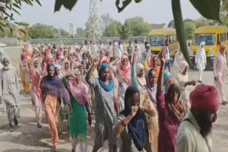 Residents of Diun Khurd held a protest rally against the Bathinda Police