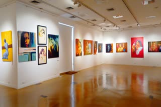 Painting exhibition depicting different currencies