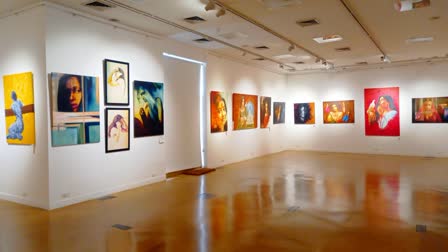 Painting exhibition depicting different currencies