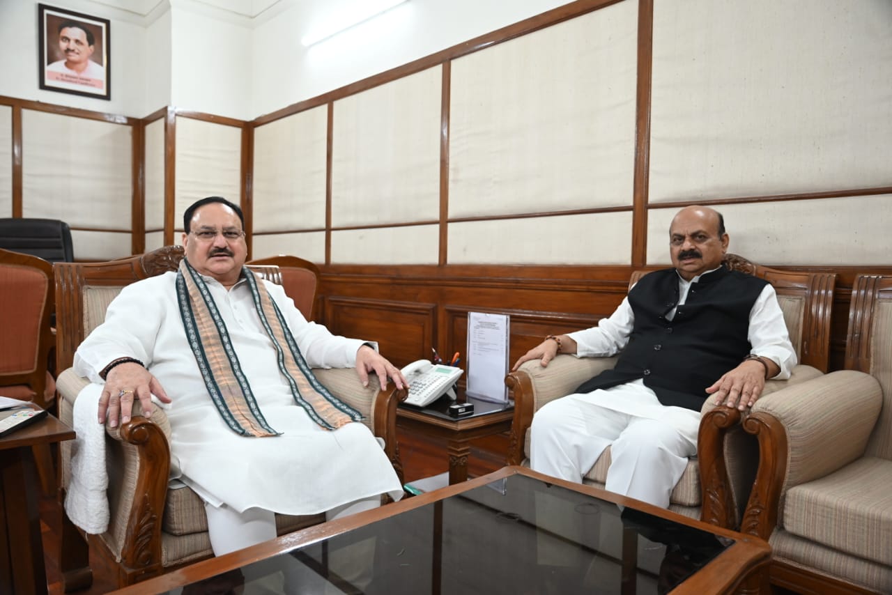 Basavaraja Bommai met JP Nadda