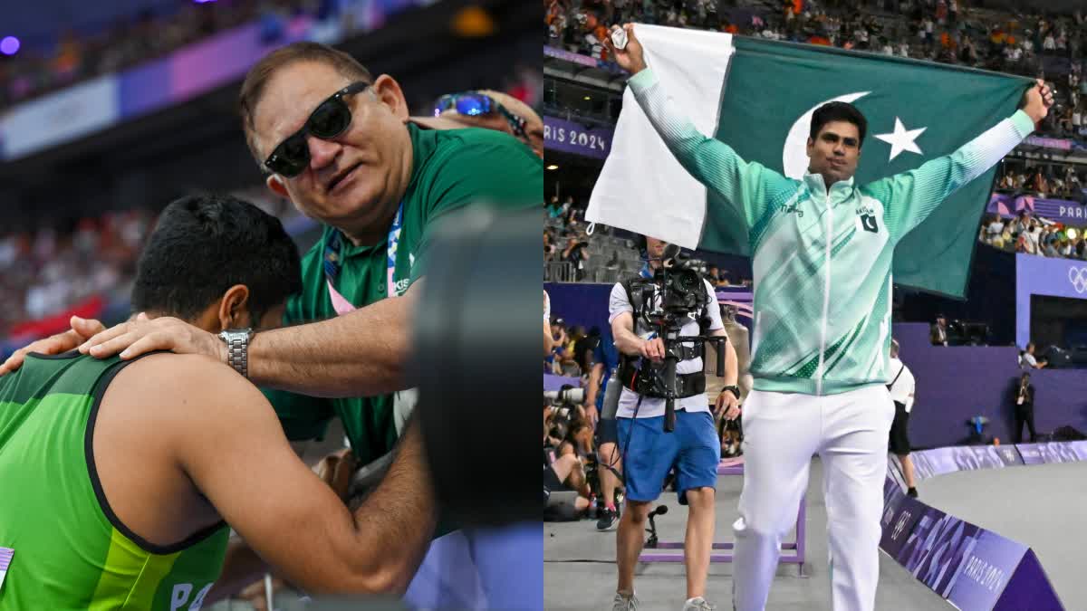 rshad Nadeem  Pakistan celebrates  historic javelin throw  gold medal in Olympics