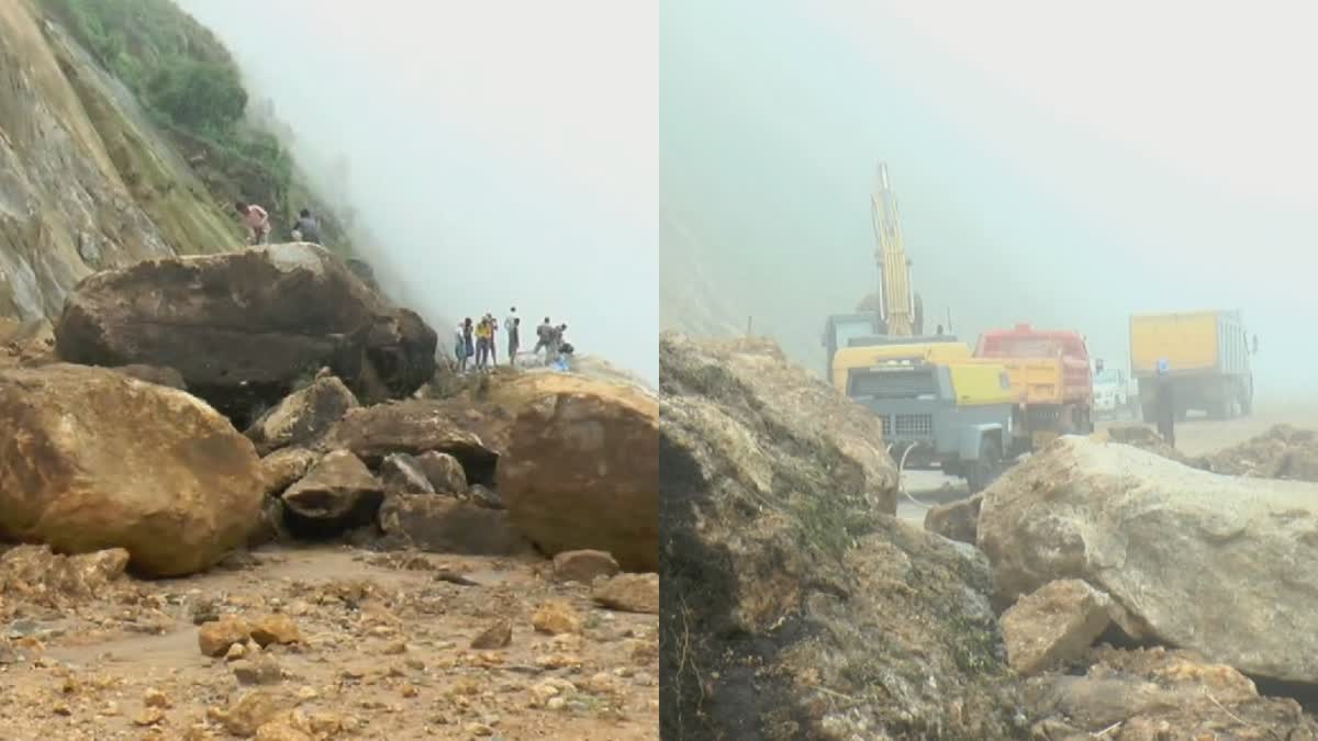 ദേവികുളം ഗ്യാപ് റോഡ് ഗതാഗതം  MUNNAR GAP ROAD LANDSLIDE  HEAVY RAIN IN IDUKKI  ഗ്യാപ് റോഡില്‍ മണ്ണിടിച്ചില്‍