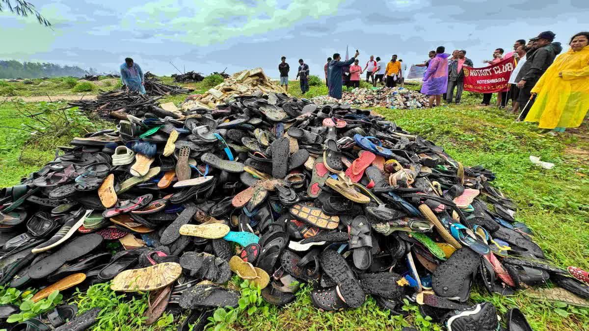 Footwear Collection at Kundapura Kodi Beach