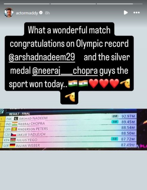 Bollywood Showers Congratulatory Messages as Neeraj Chopra Wins Silver Medal in Men's Javelin at Paris Olympics 2024