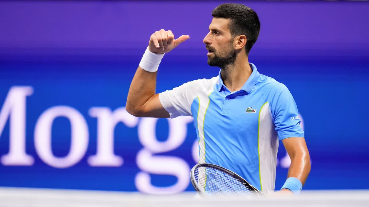 Novak Djokovic limited big-serving Ben Shelton to five aces and broke him five times. He pushed back when the 20-year-old unseeded American produced a late stand that got the home crowd into the match.  And after finishing off a 6-3, 6-2, 7-6 (4) victory to reach his record-tying 10th U.S. Open final and 36th at all major tournaments, Djokovic added a touch of insult to injury by mimicking the kid's "Hang up the phone!" celebration gesture.