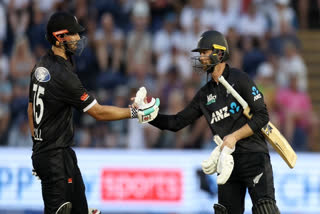 New Zealand registered a dominant eight-wicket win over England on Friday with unbeaten centuries of Devon Conway and Daryl Mitchell in the first match of the four-match series.