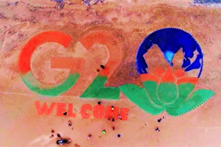 Sand artist Sudarsan Pattnaik creates G20 logo at Puri Beach