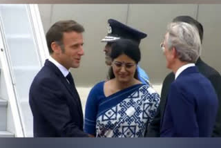 French President Emmanuel Macron arrives in India for G20 Summit