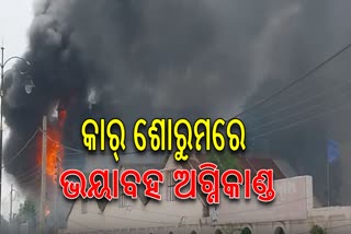 କାର୍ ଶୋରୁମରେ ଭୟାବହ ଅଗ୍ନିକାଣ୍ଡ, ଜଳିଗଲା ୩୦ଟି ଦାମୀ କାର୍