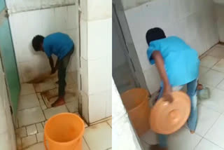 Children Cleaning Dirty Toilets