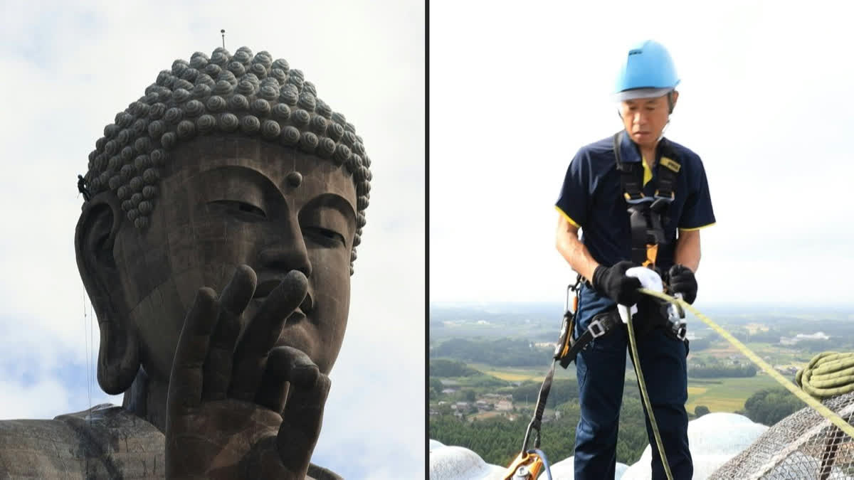 Celestial Clean: Japanese Duo Spruce Up World's Tallest Bronze Buddha